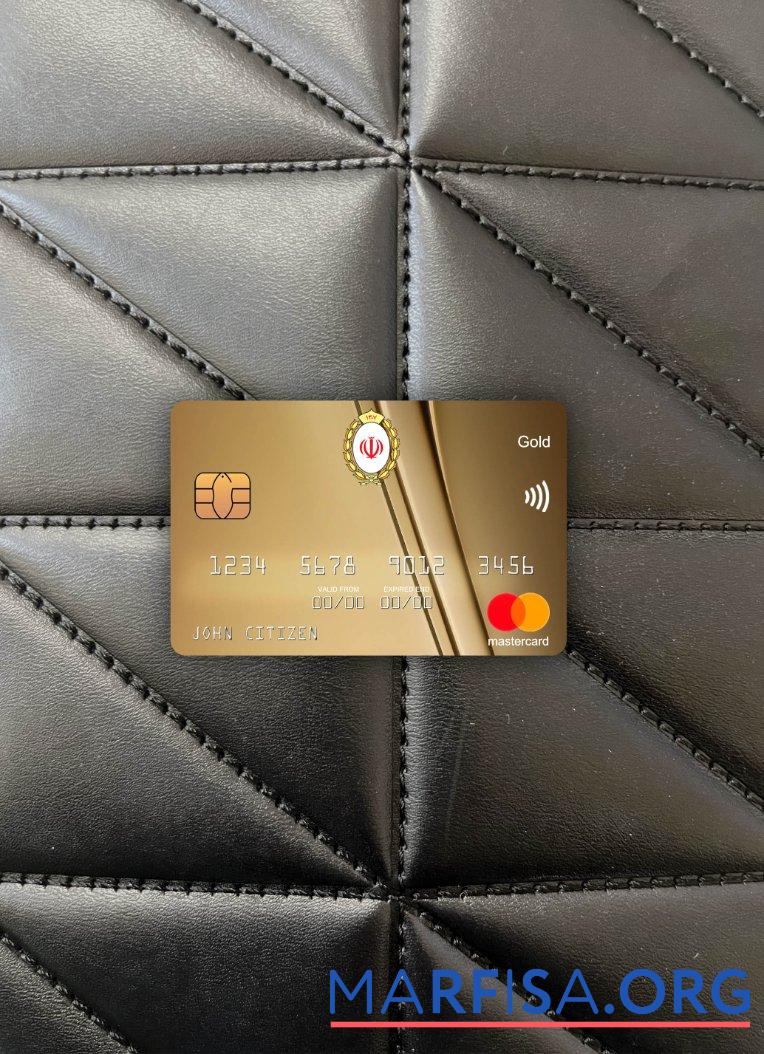 Downloadable Iran Melli Bank mastercard gold photolook front real example